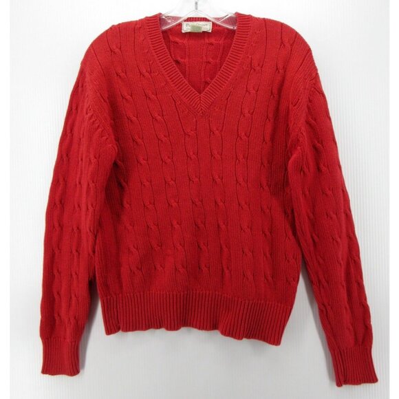 VINTAGE Paul Stuart Sweater Small Pullover Preppy Casual Cable V-Neck - Picture 1 of 9